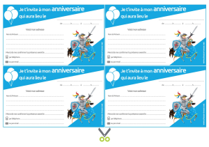 Invitations à imprimer pour anniversaire Chevaliers