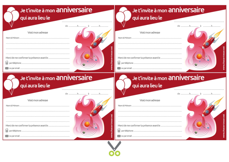 Invitations A Imprimer Theme De L Espace Chasseotresor