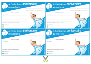 Invitations à imprimer pour anniversaire - Danse