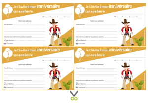 Invitations à imprimer pour anniversaire - Cow-Boys