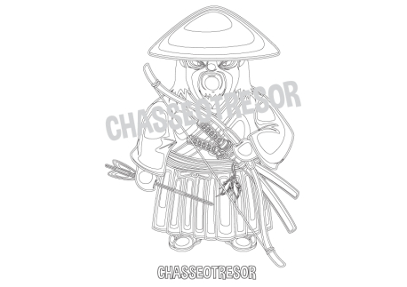 Coloriage pour enfant Samurai