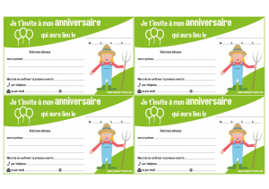 Invitations à imprimer pour anniversaire - La Ferme