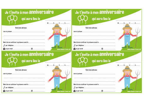 Invitations à imprimer pour anniversaire - La Ferme