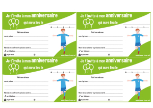 Invitations à imprimer pour anniversaire - Football