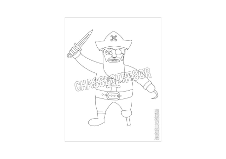 Coloriage pour enfant de pirate